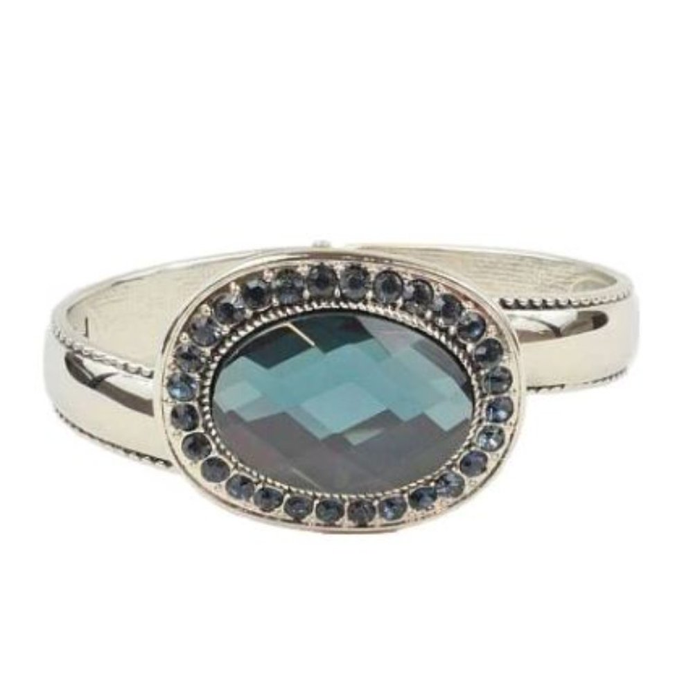 FUMI PurseHook ~ Bracelet ~ Accessory with Dark Blue Crystals and Silver Band